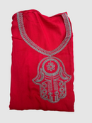 Kandora talla única roja mano de Fátima