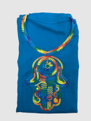 Kandora de mano de Fátima azul colorida