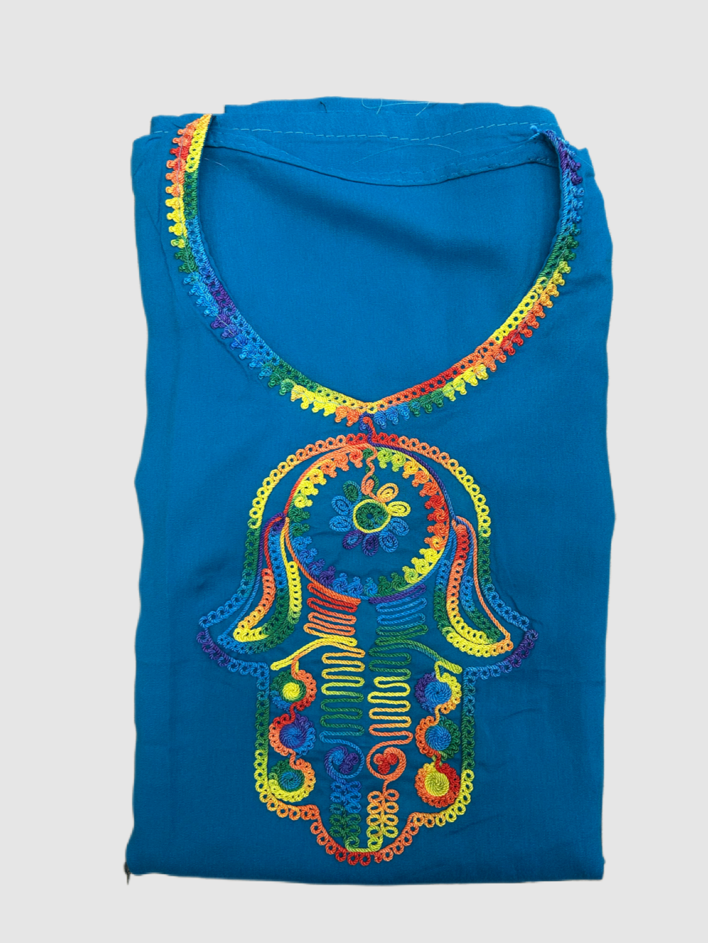 Kandora de mano de Fátima azul colorida