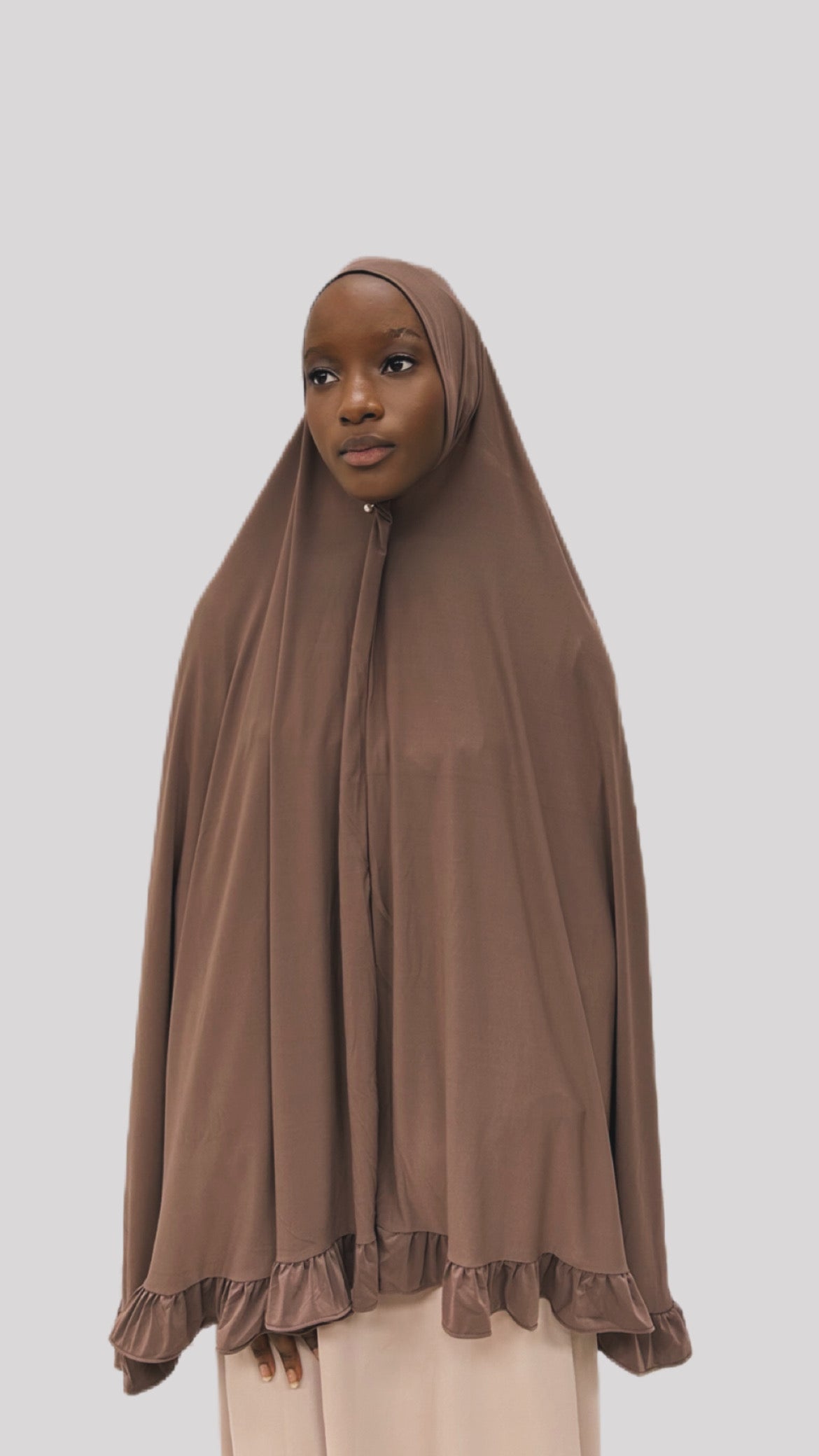 Khimmar jersey premium dark brown cappuccino skirt