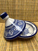 Tajine mediano azul artesano Fez 16,5cm de diámetro