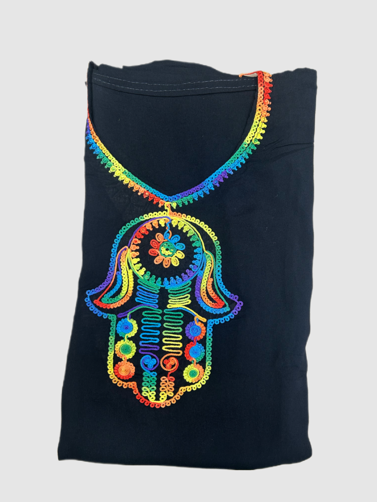 Kandora talla única mujer negra mano de Fátima colorida