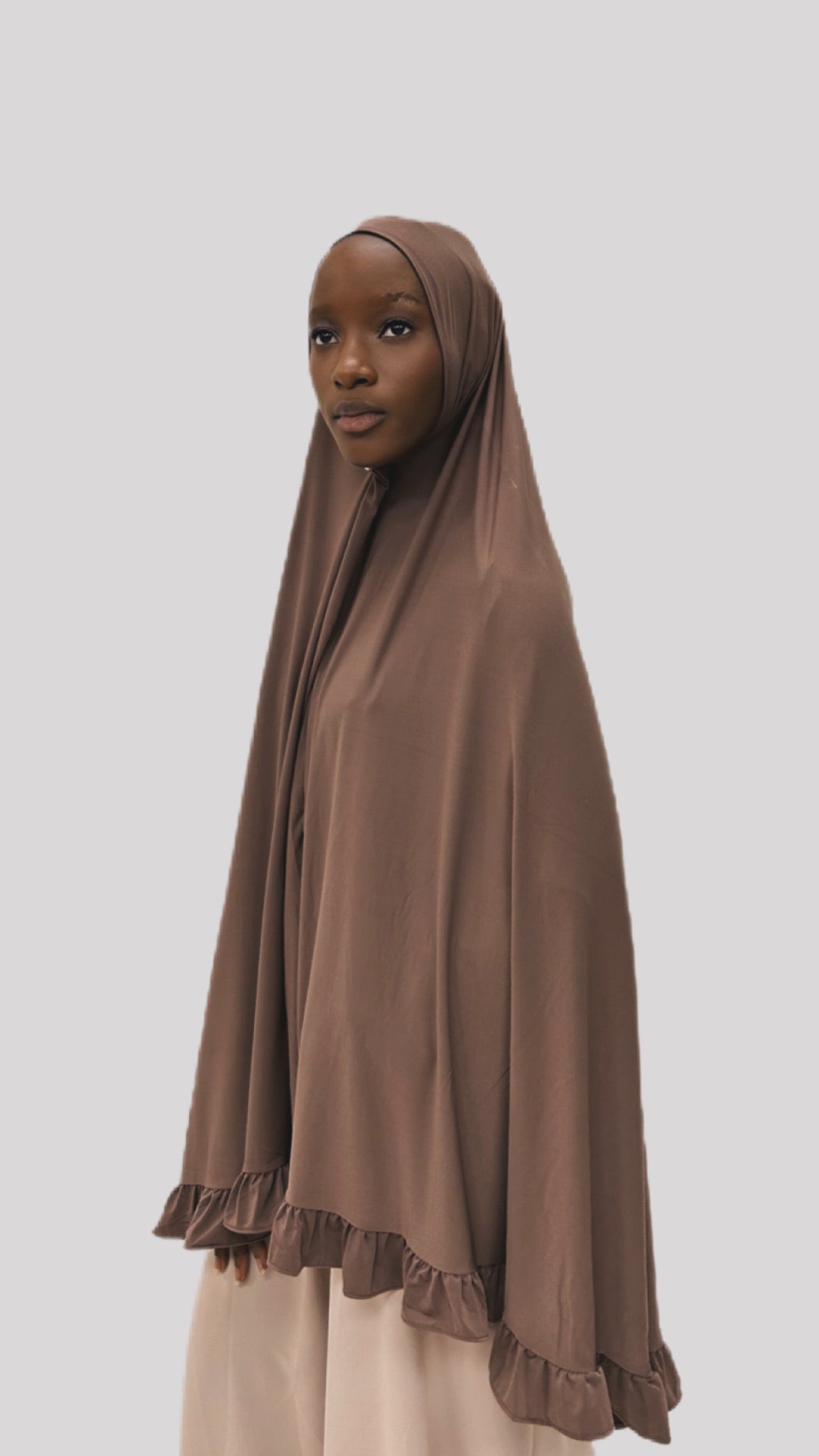 Khimmar jersey premium dark brown cappuccino skirt