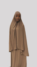 Khimmar jersey premium falda + hijab complet brown jersey premium