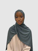 Hijab jersey premium dark gris blue
