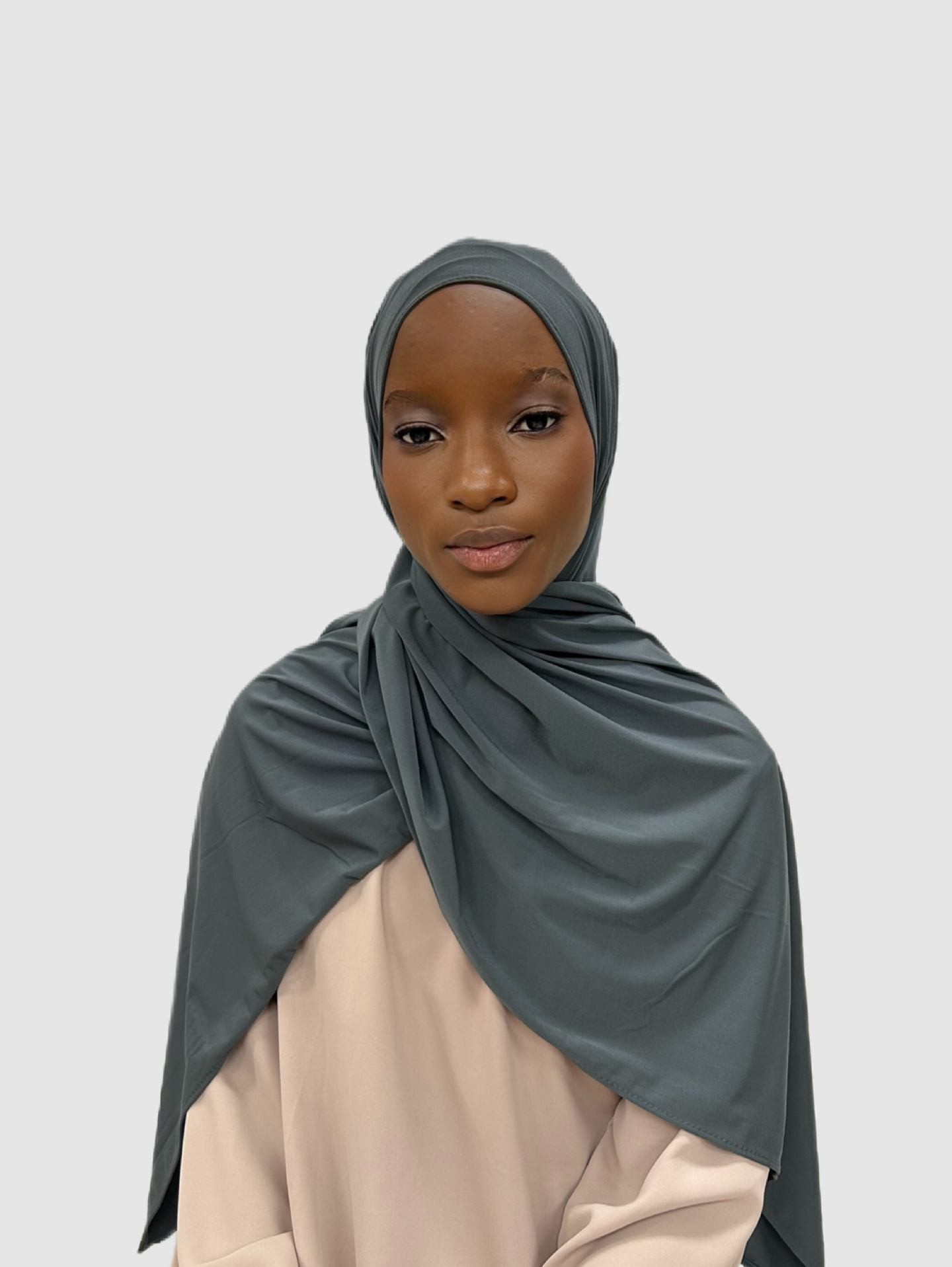 Hijab jersey premium dark gris blue