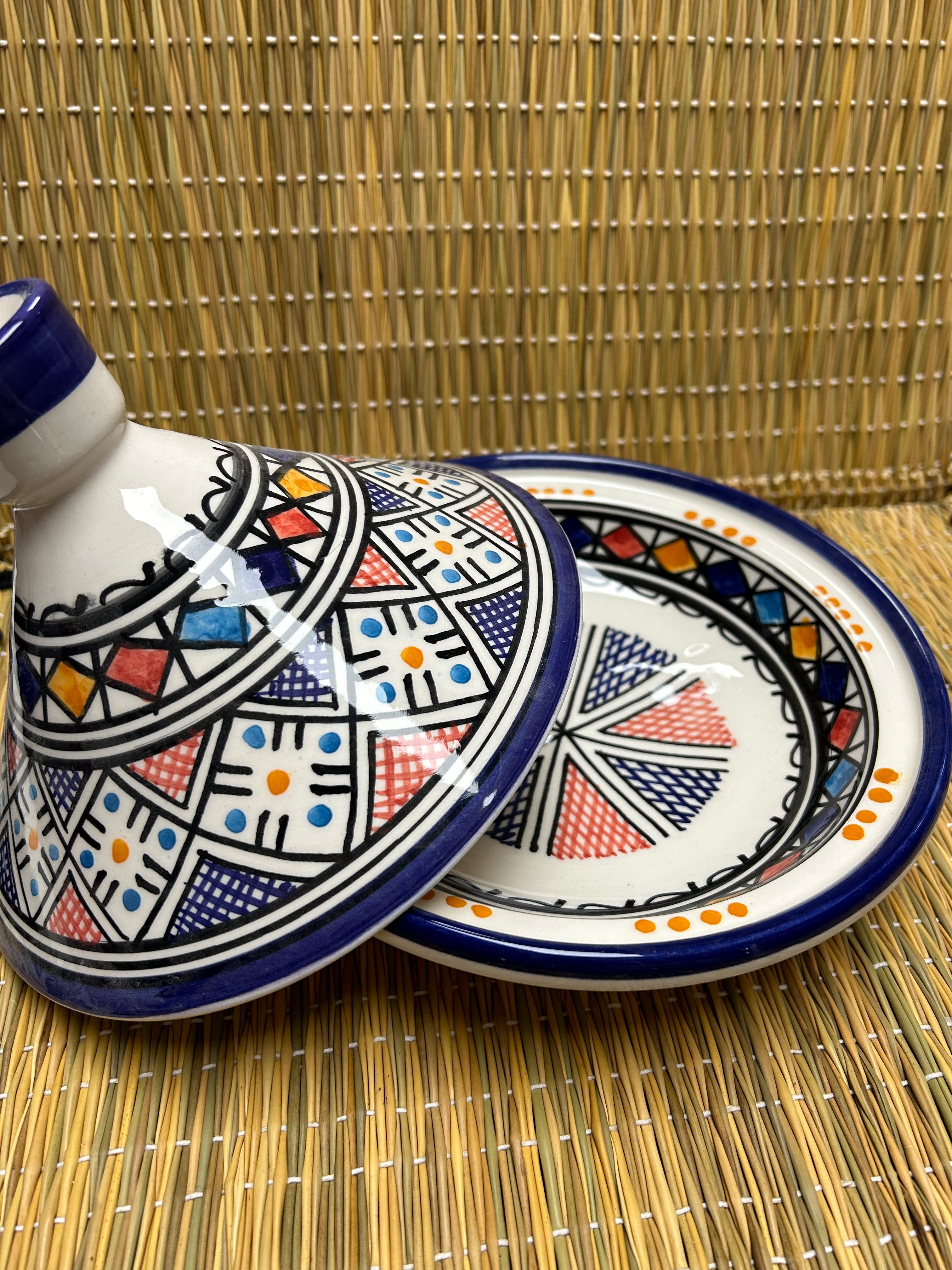 Tajine grande artesano colorido FEZ 20cm de diámetro