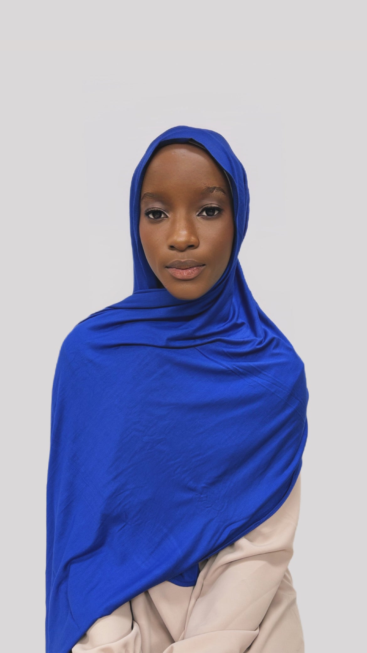 Hijab simple de jersey electric blue