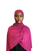 Hijab jersey premium butterfly Rosa fucsia