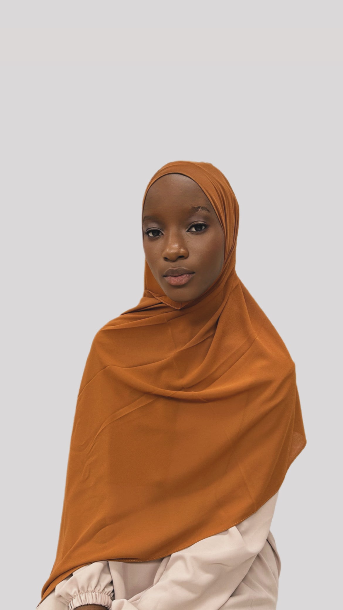 Hijab chiffon brown light