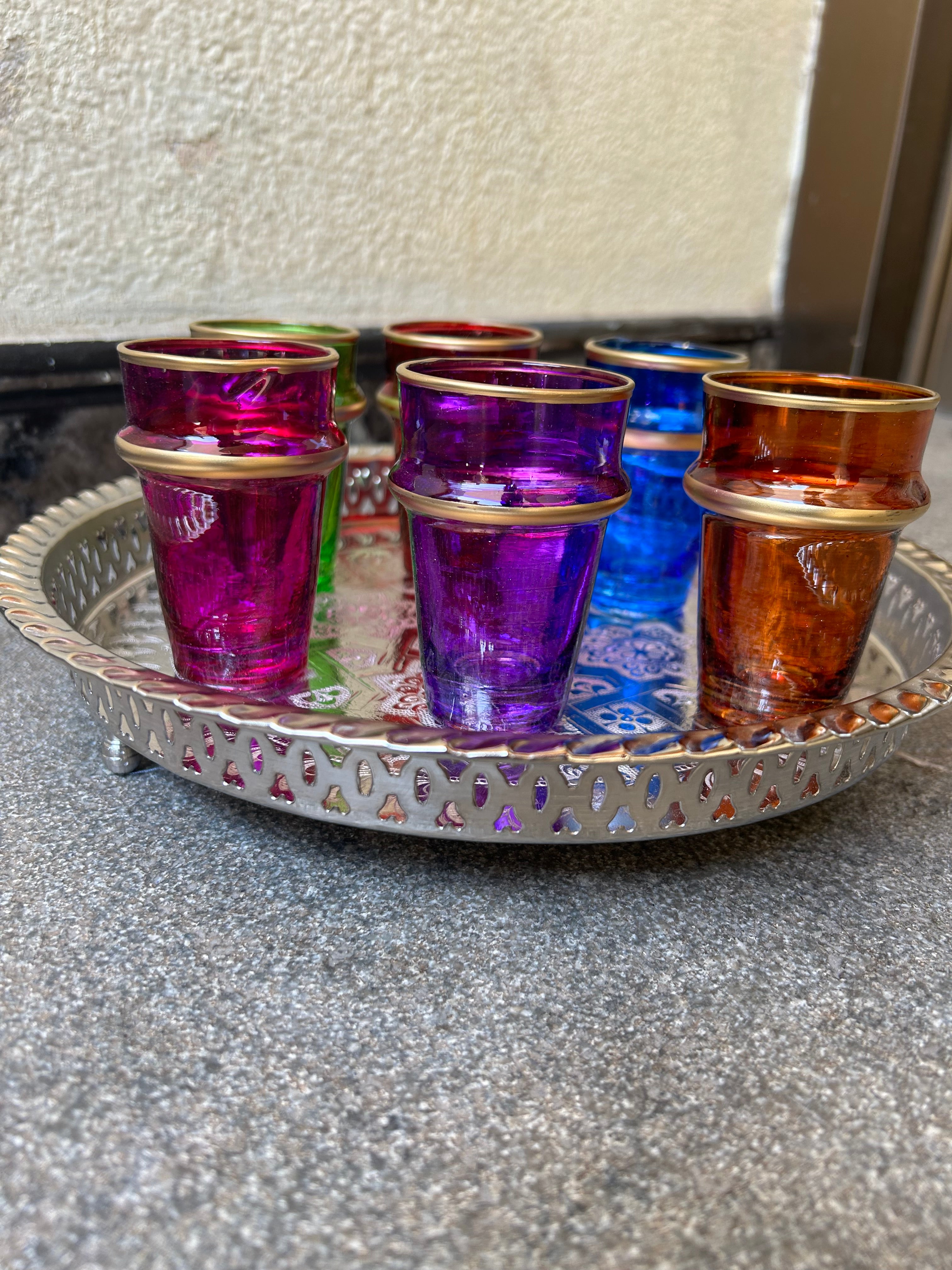 Vasos de té artesanal Moroccan fez