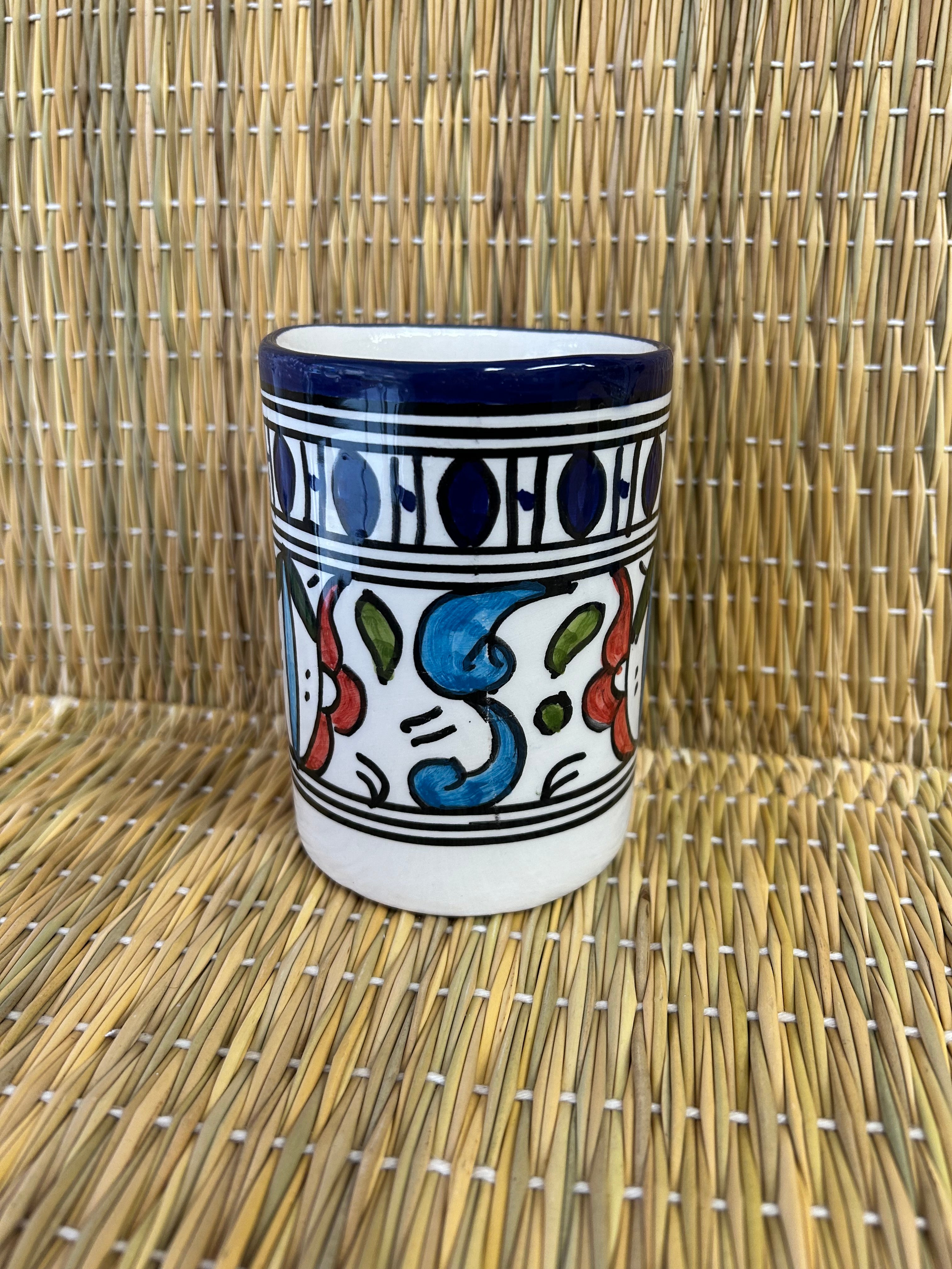 Vaso artesano grande para café colorido