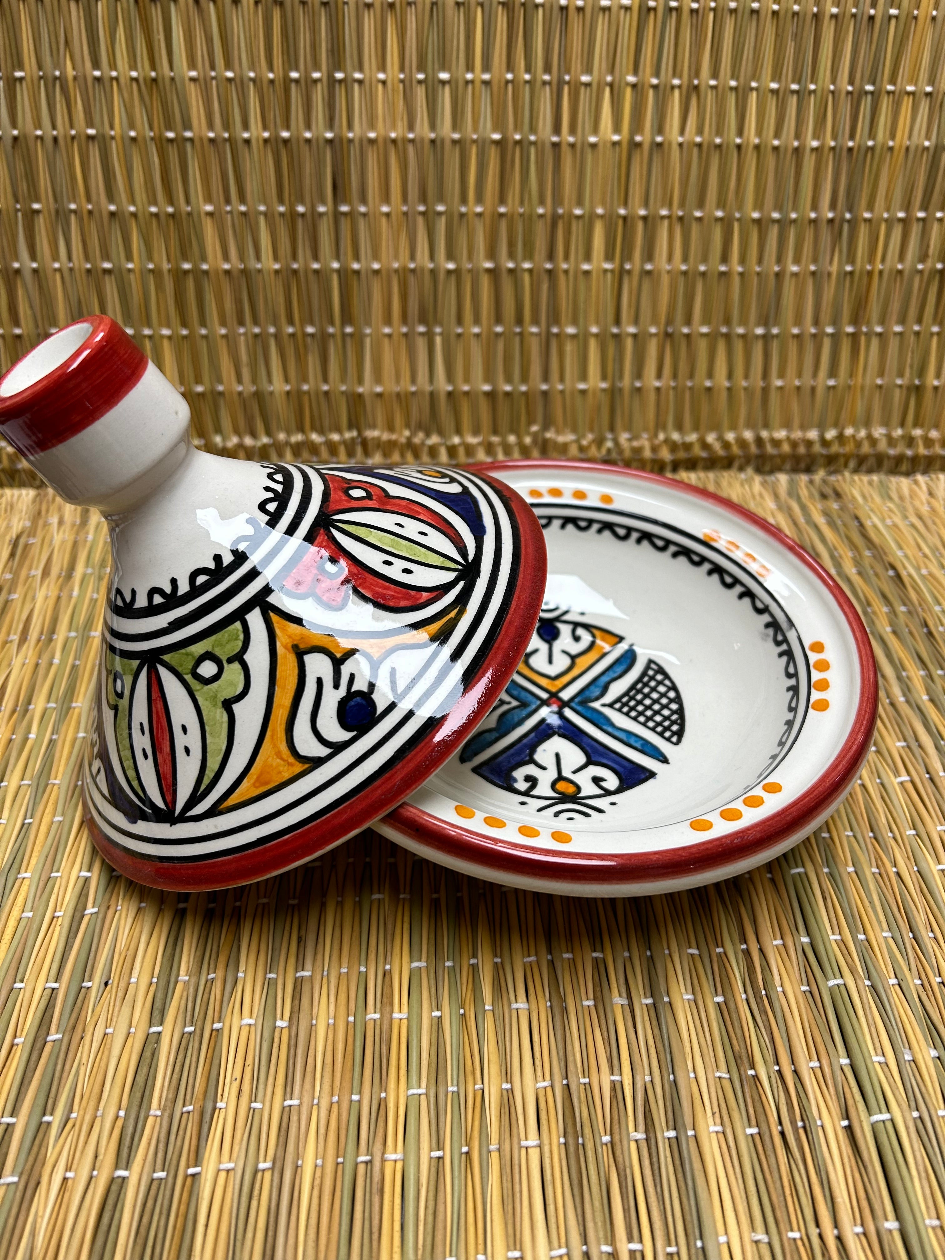 Tajine pequeño rojo artesano 15cm de diámetro