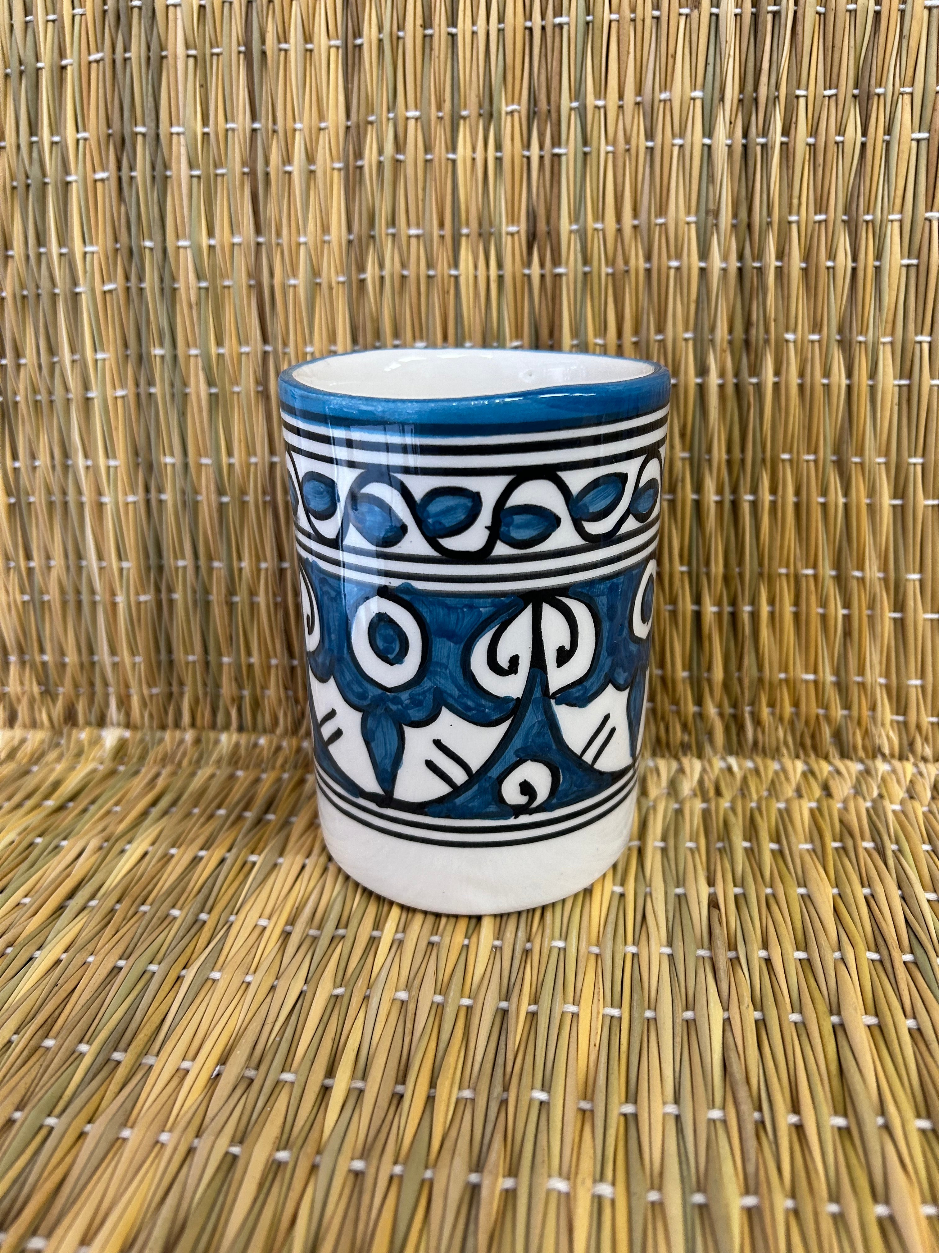 Vaso artesano grande azul oscuro