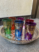 Vasos de té artesanal Moroccan fez 6 vasos