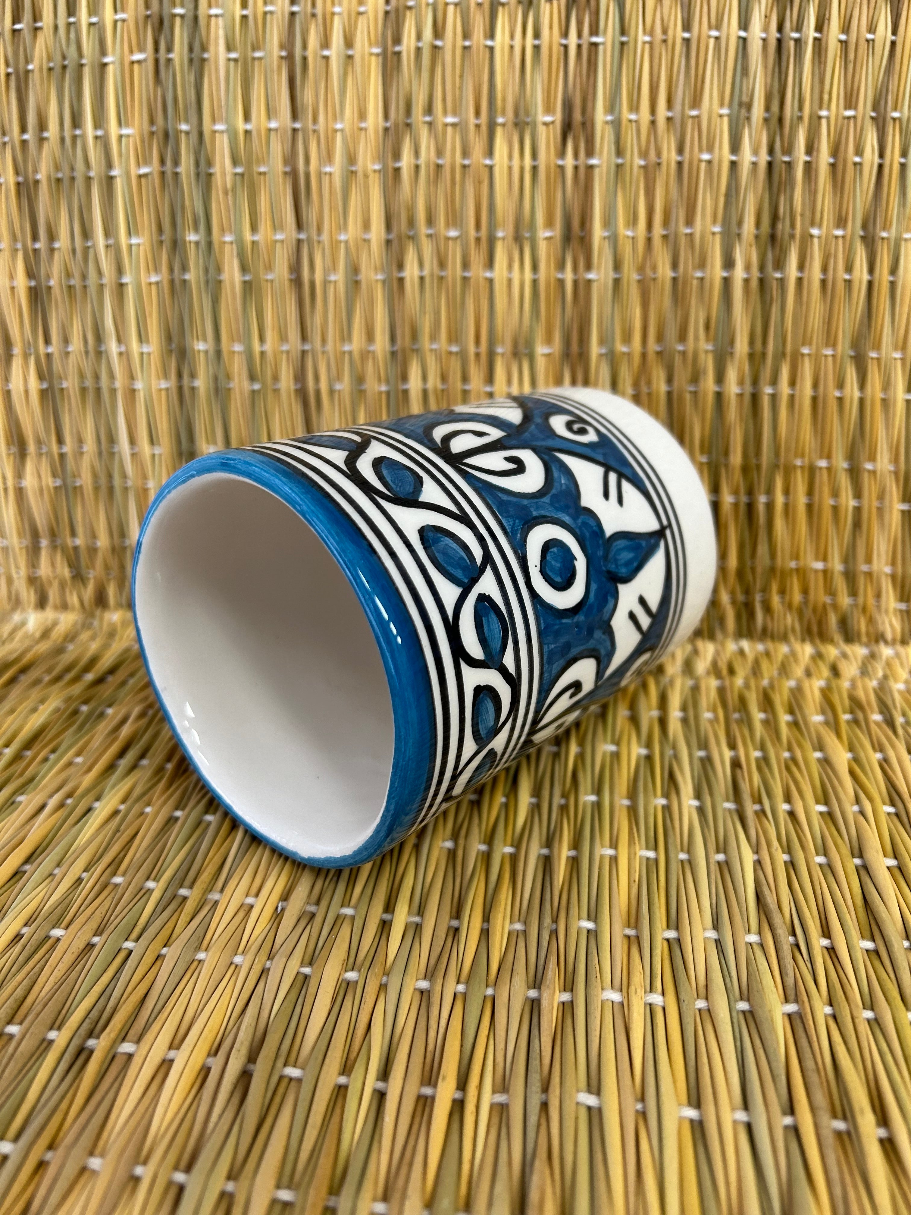 Vaso artesano grande azul oscuro