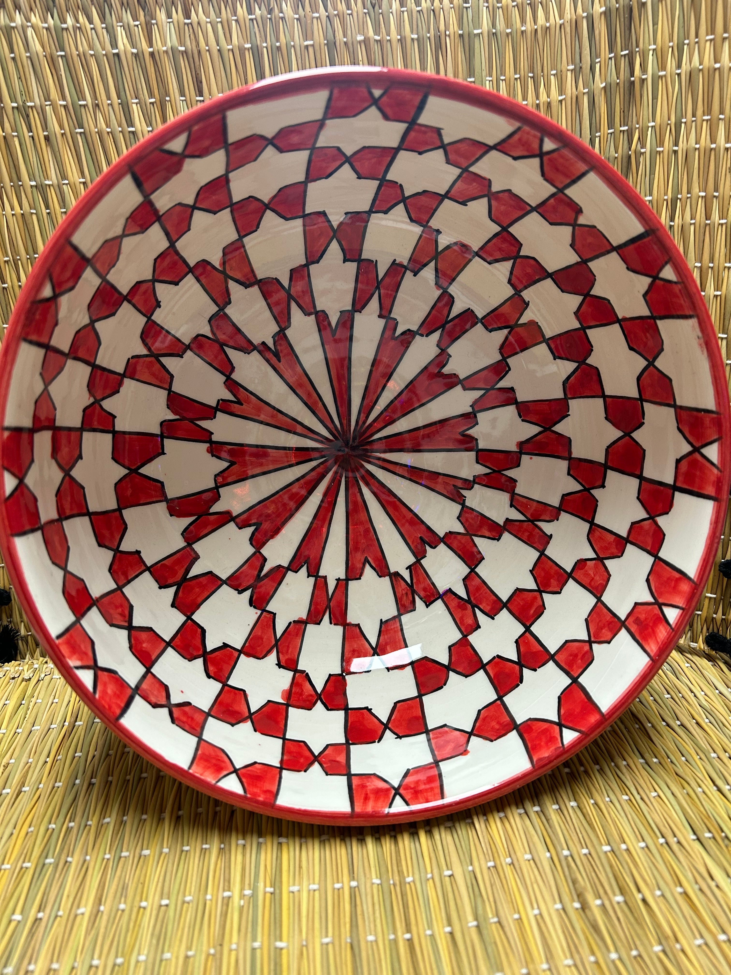 Ensaladera grande artesana roja 24,5cm