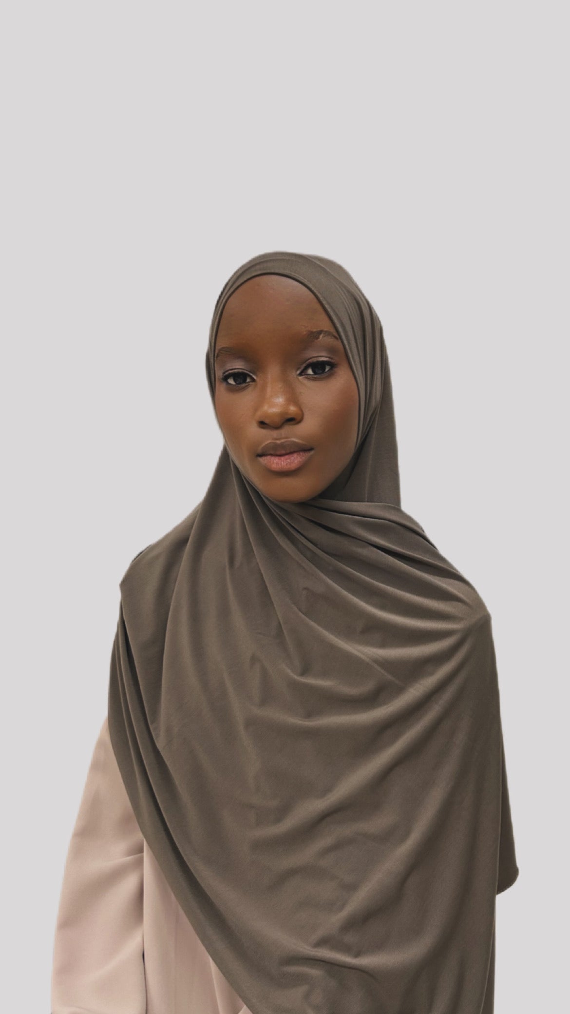 Hijab jersey premium dark brown cappuccino