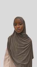 Hijab jersey premium dark brown cappuccino