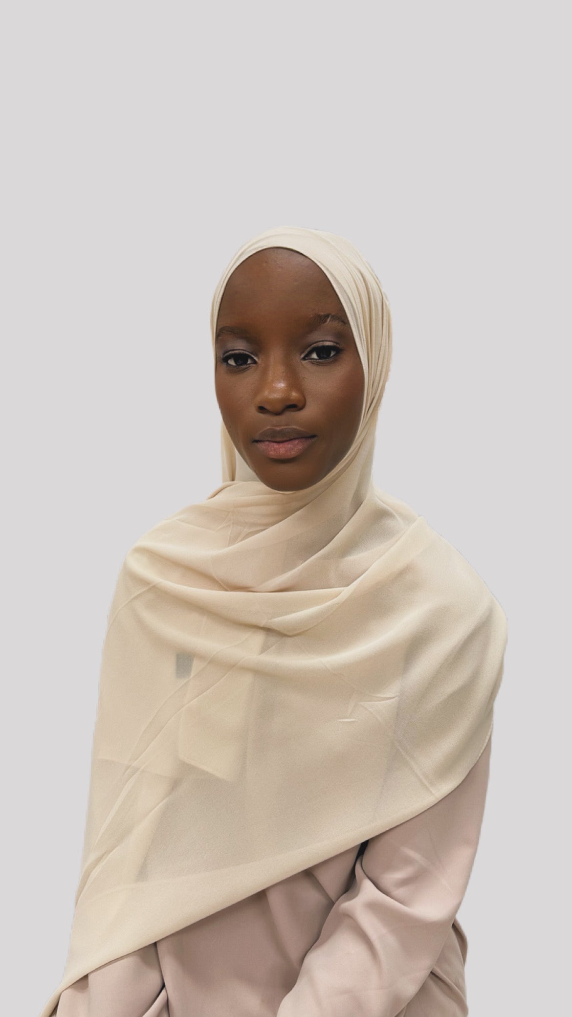 Hijab chiffon light beige