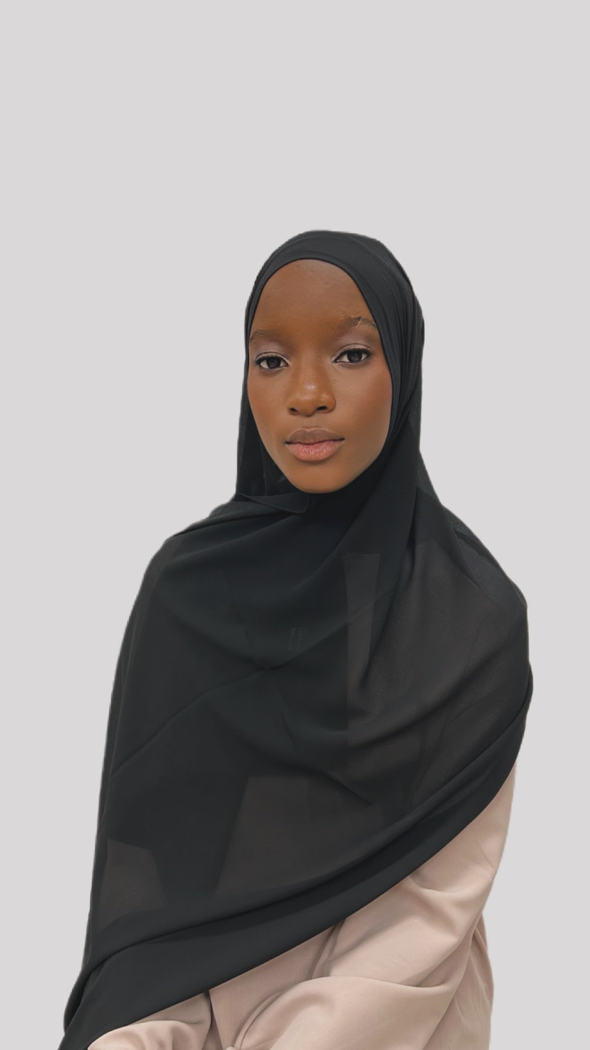 Hijab chiffon black large