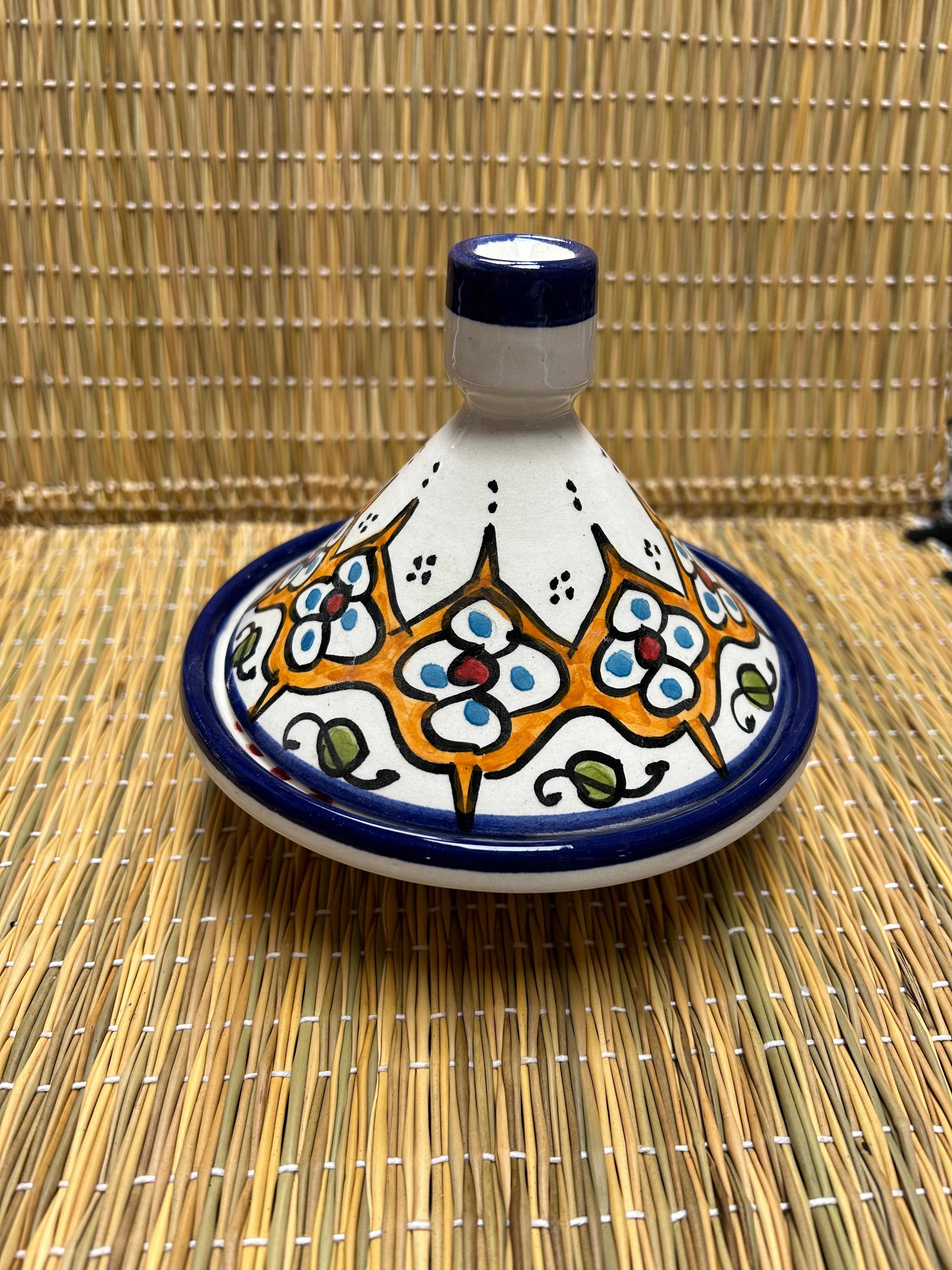 Tajine pequeño artesano marrón 15cm de diámetro