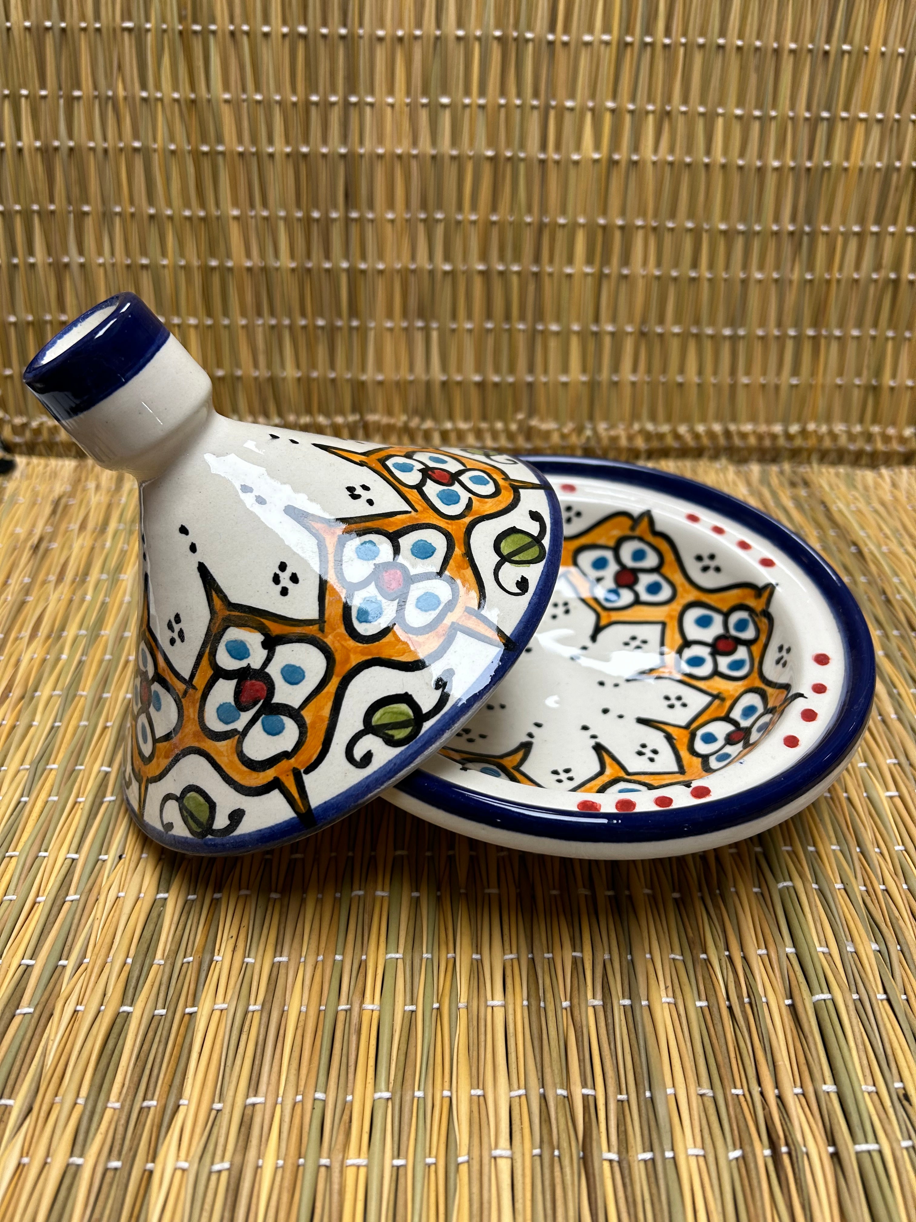 Tajine pequeño artesano marrón 15cm de diámetro