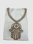 Kandora talla única blanca mano de Fátima