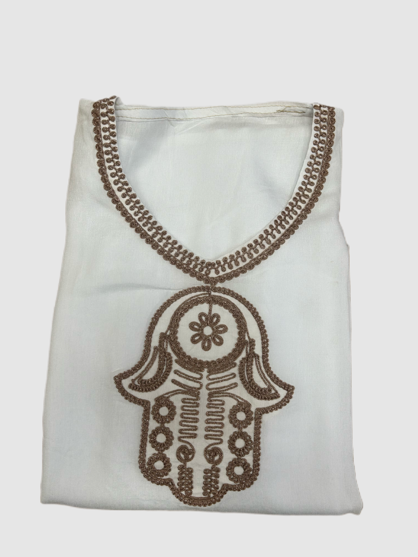 Kandora talla única blanca mano de Fátima