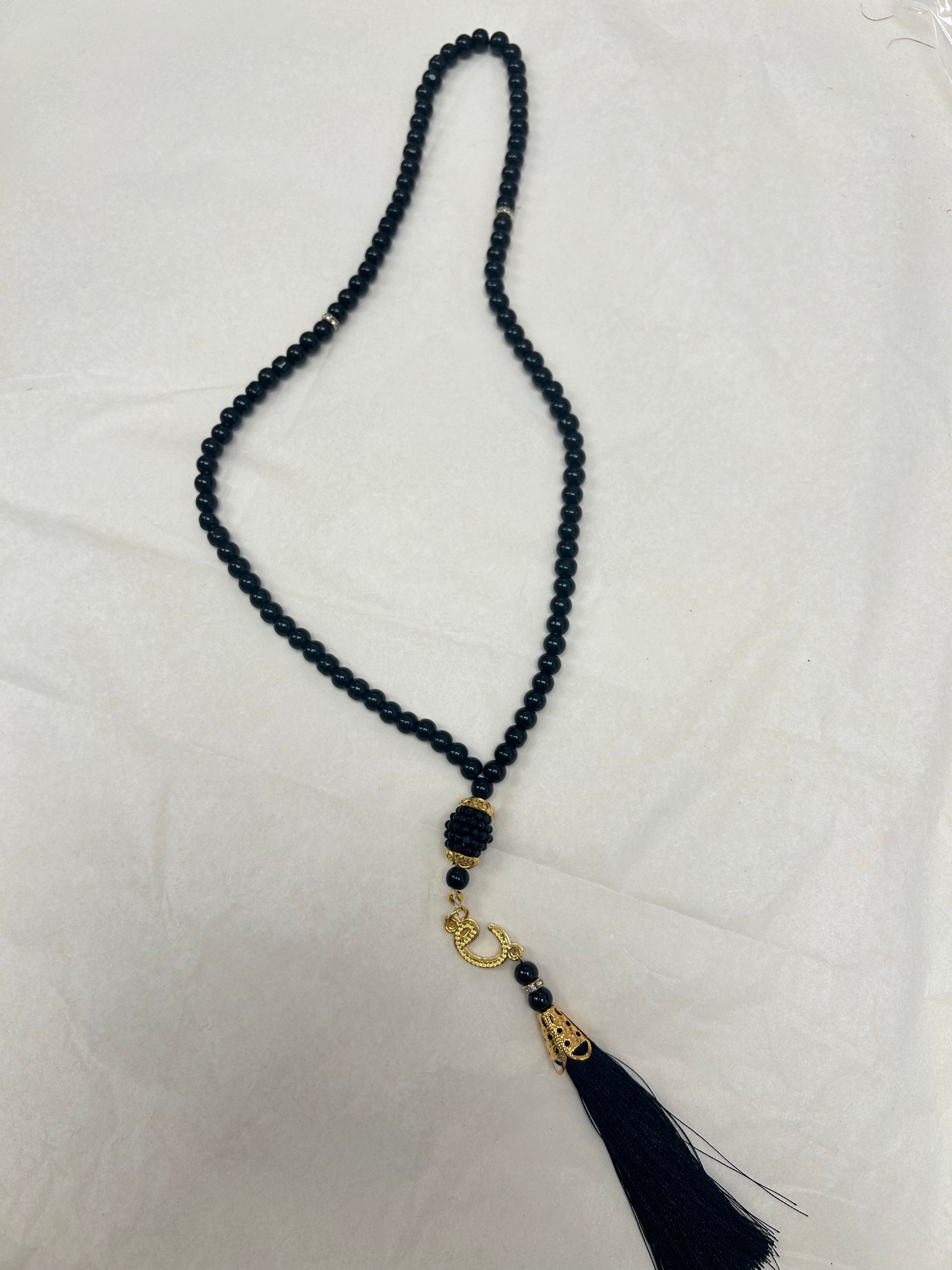 Tasbih de oración negro con dorado