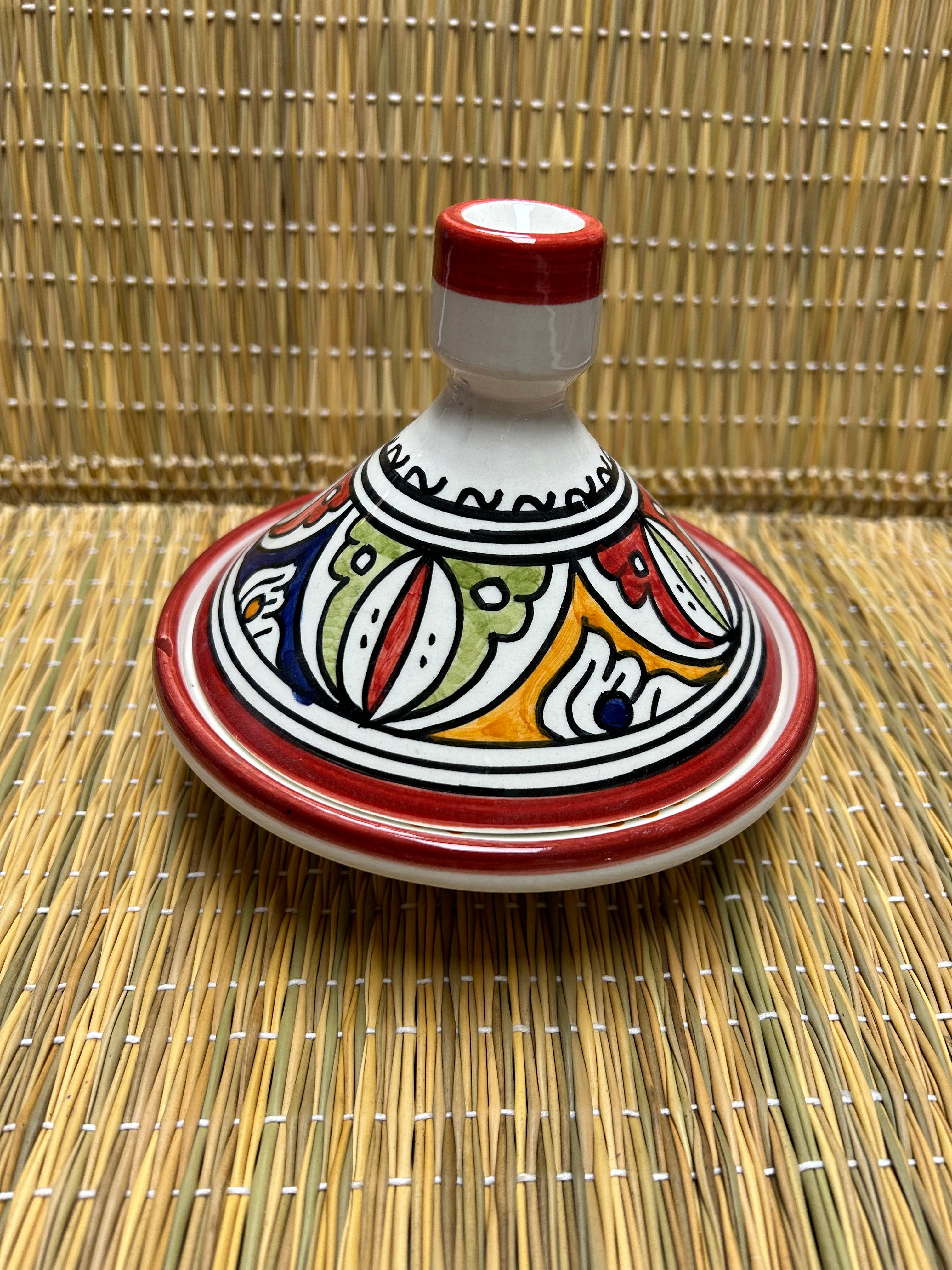 Tajine pequeño rojo artesano 15cm de diámetro