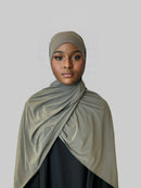 Hijab jersey premium vert militaire