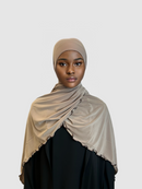 Hijab jersey premium curls marrón beige