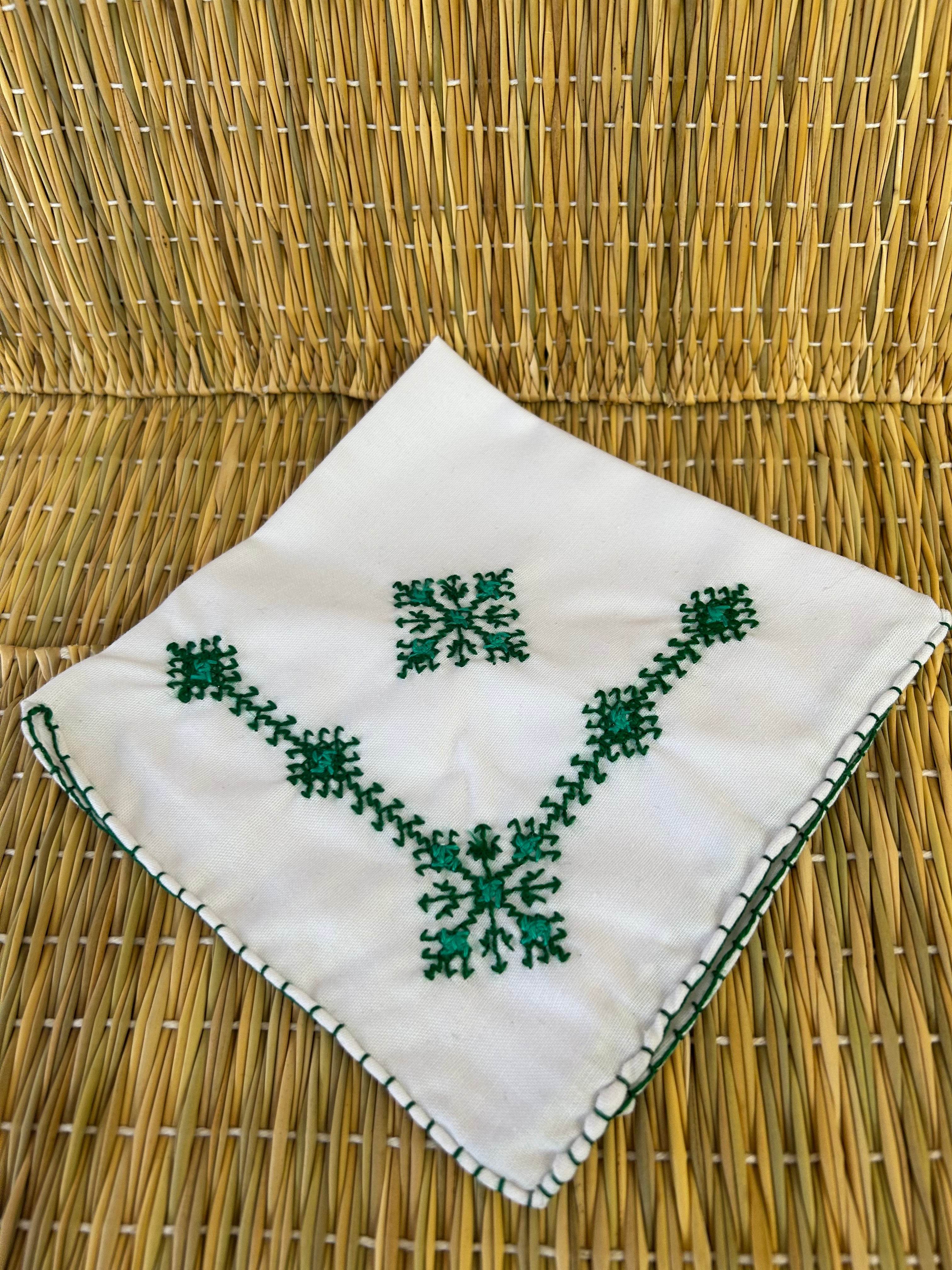 Servilleta blanca y verde tradicional marroquí