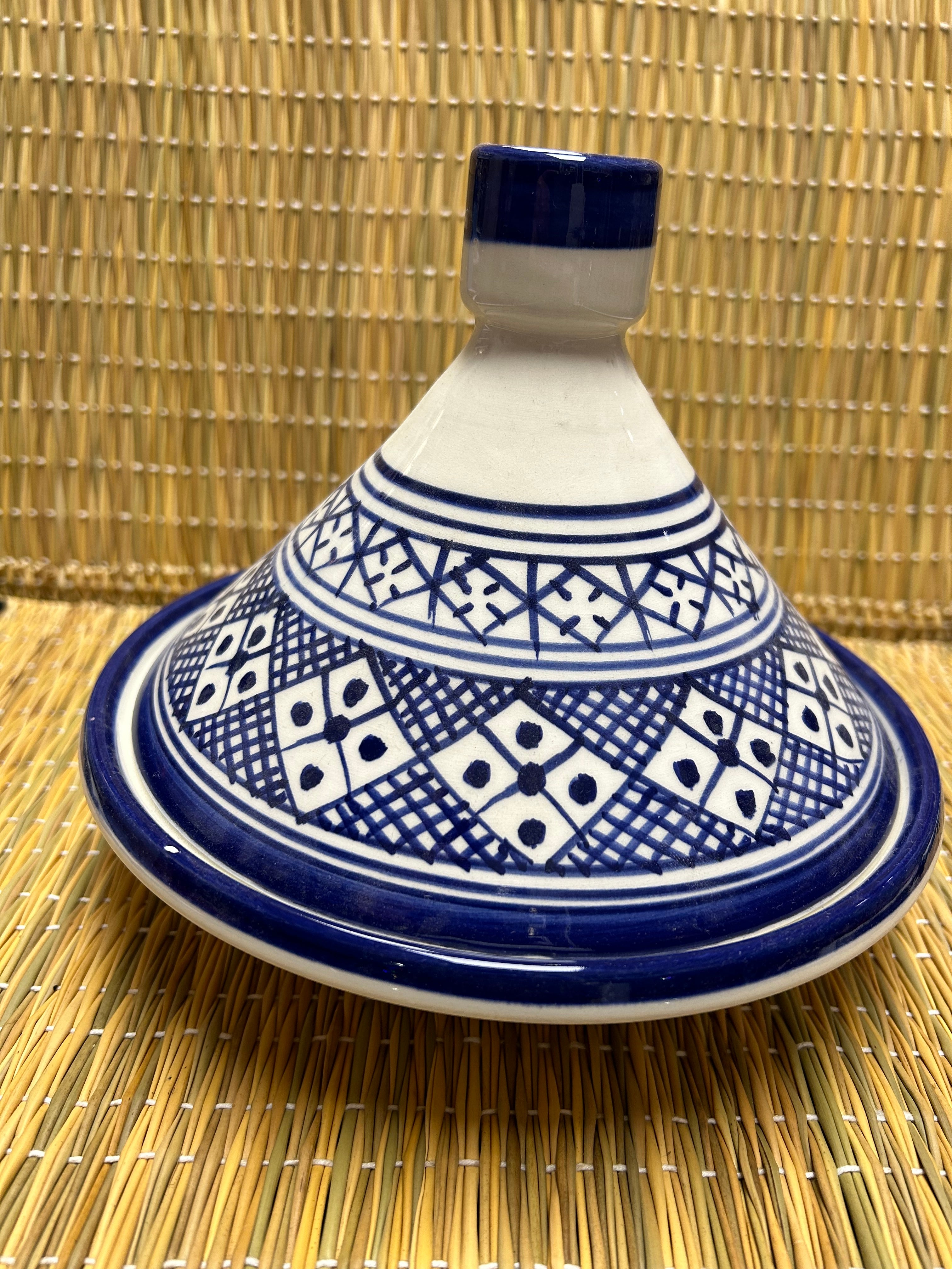 Tajine grande artesano azul 20cm de diámetro