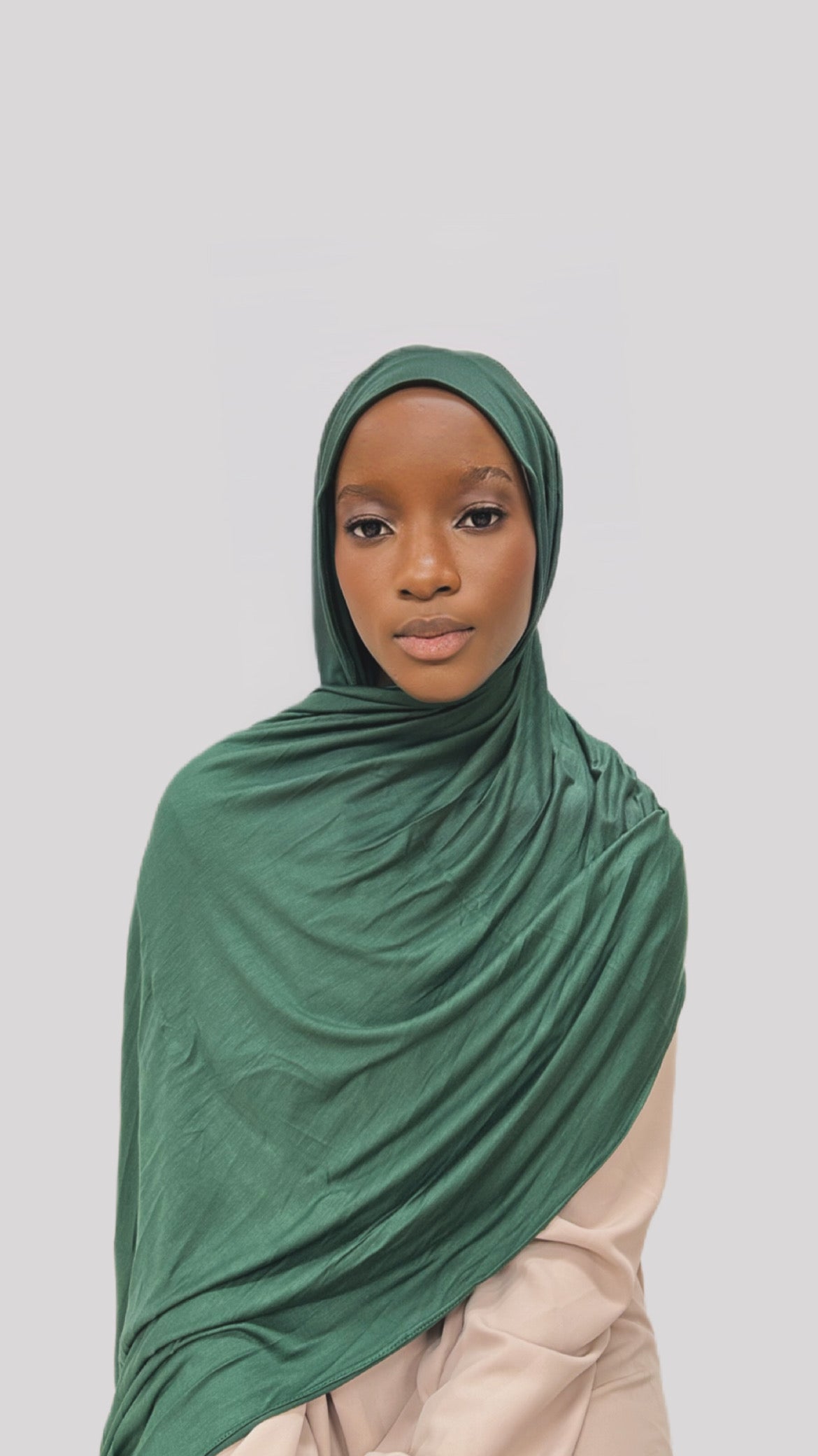 Hijab simple de jersey dark green