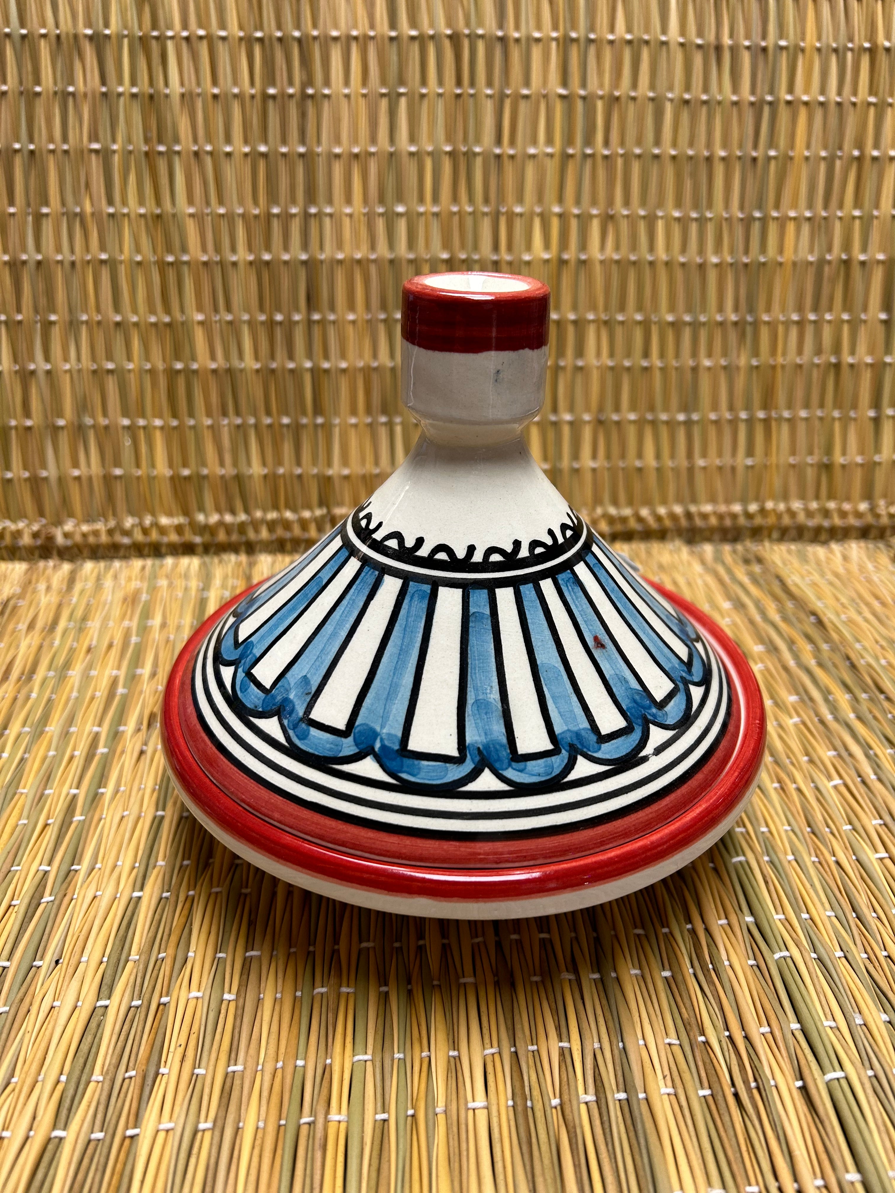 Tajine pequeño artesano rojo 15cm de diámetro