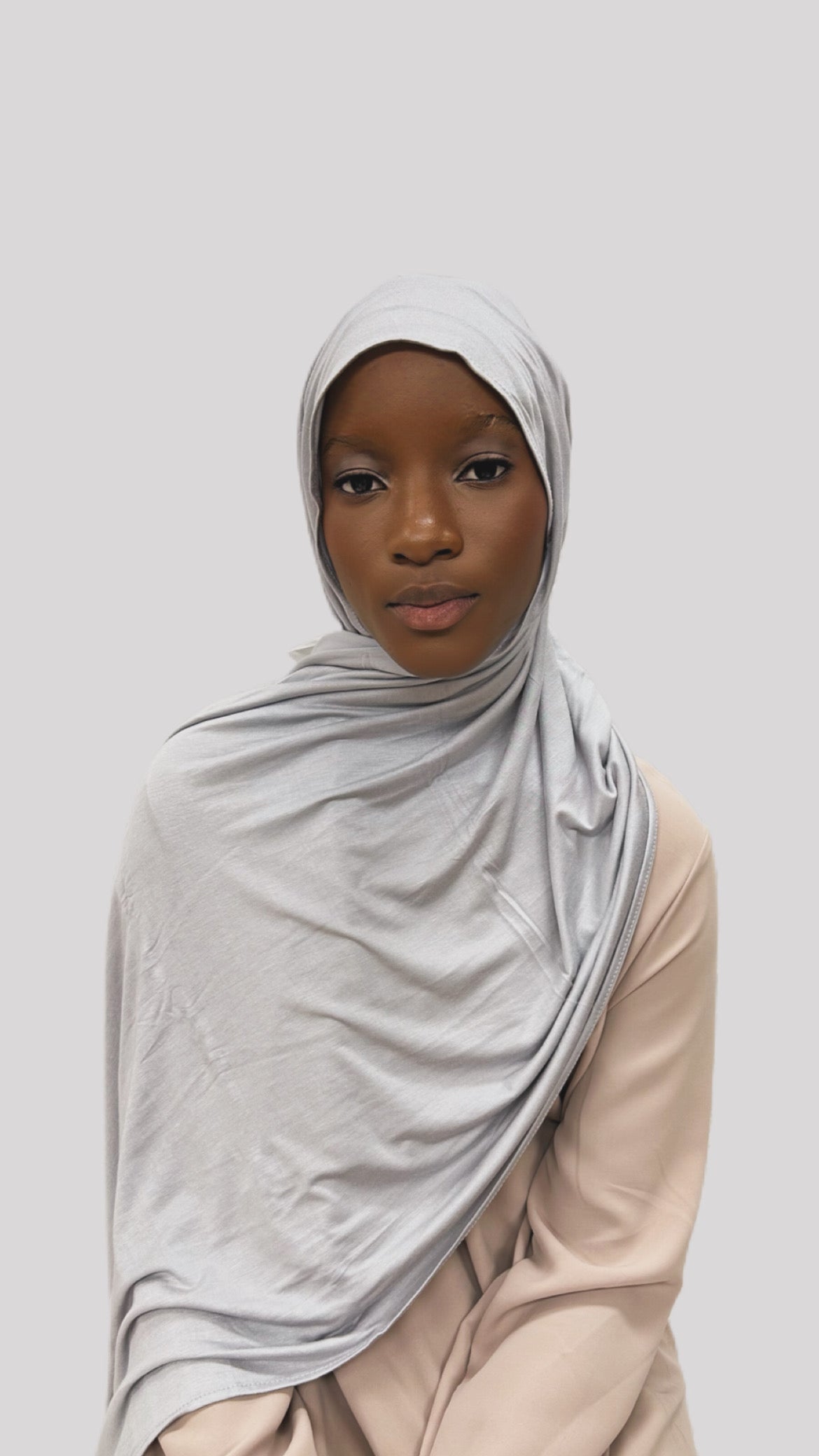 Hijab simple de jersey light grey