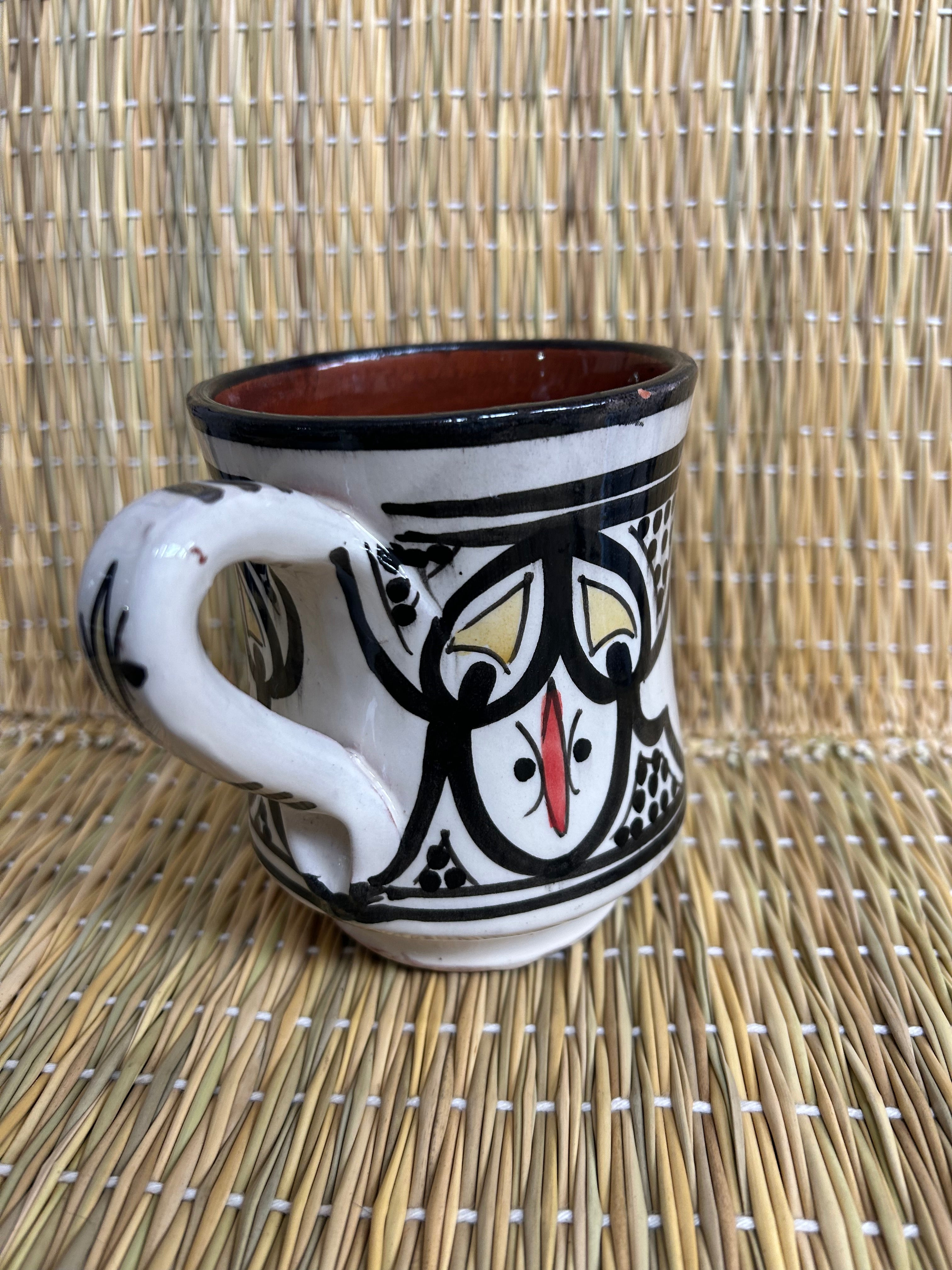 Taza de cerámica safé marroquí tradicional 10x8,5cm negra