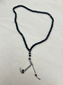 Tasbih de oración negro con plateado