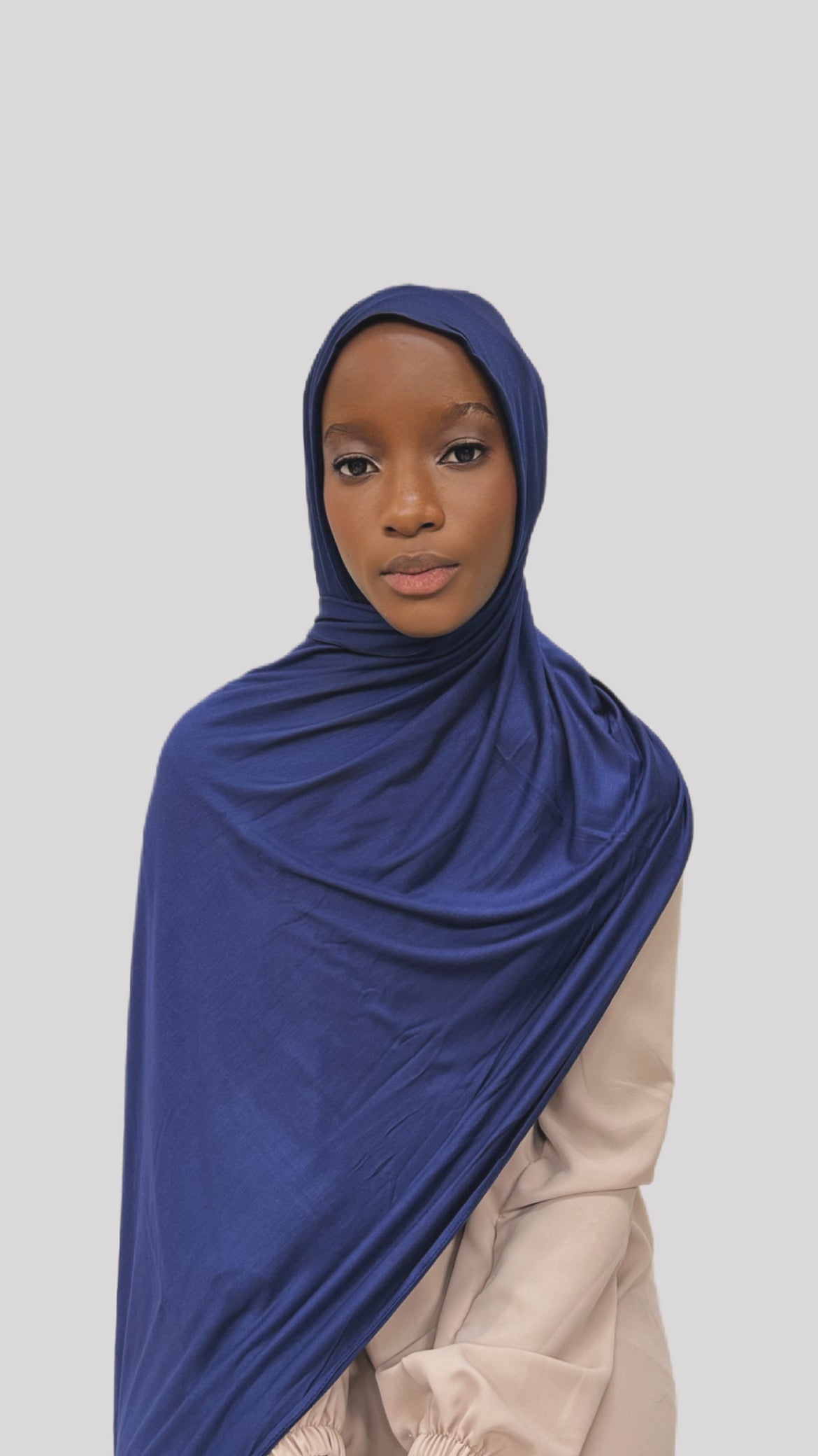 Hijab simple de jersey dark blue