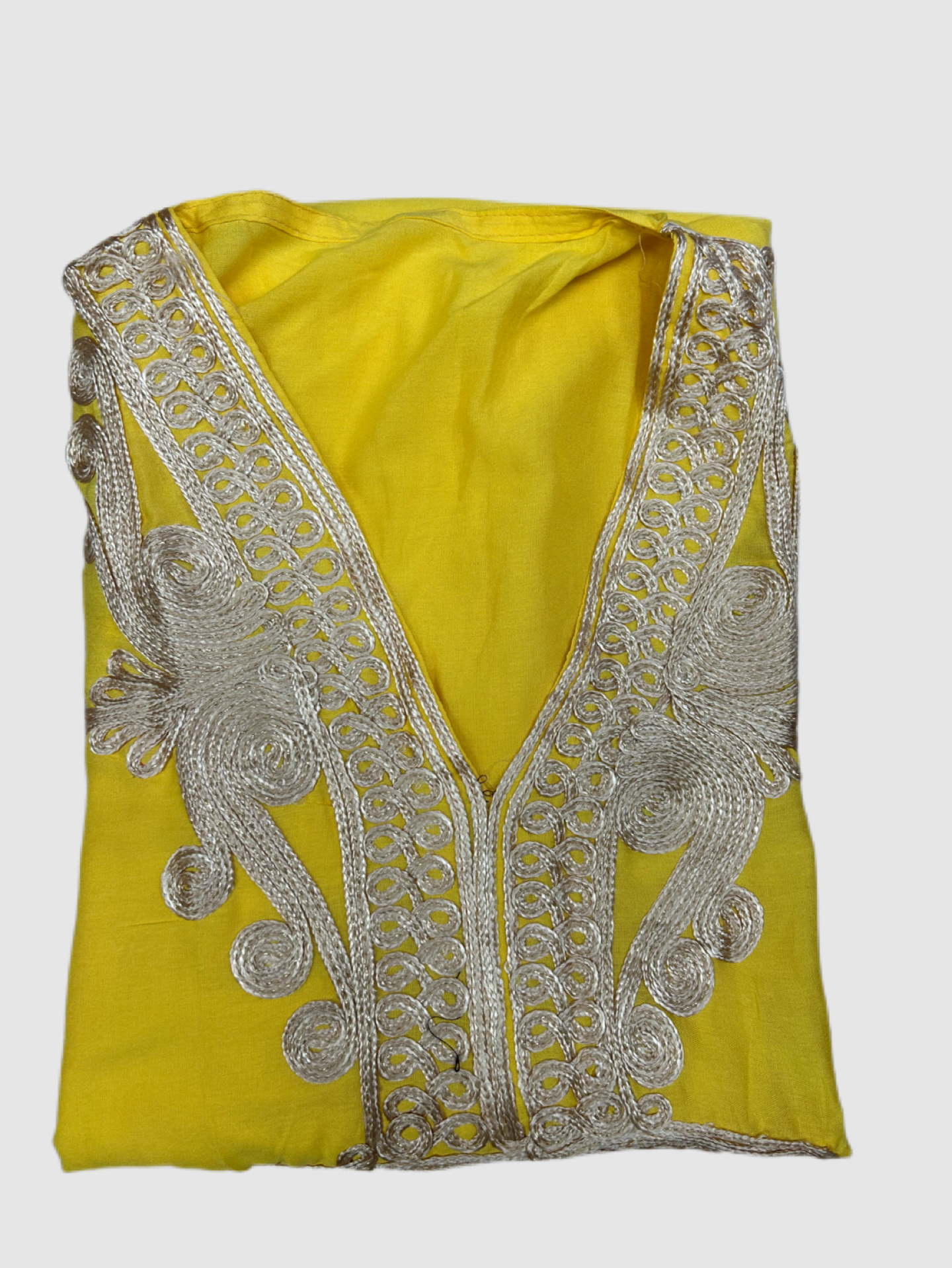 Kandora mujer amarilla estilo árabe talla única