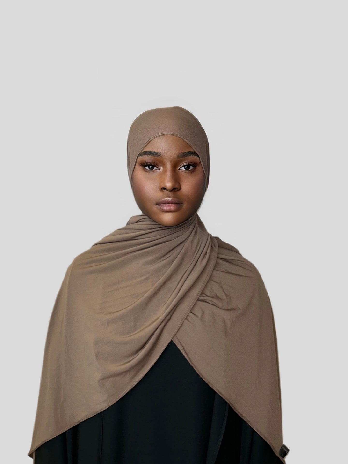 Hijab jersey premium marrón sepia