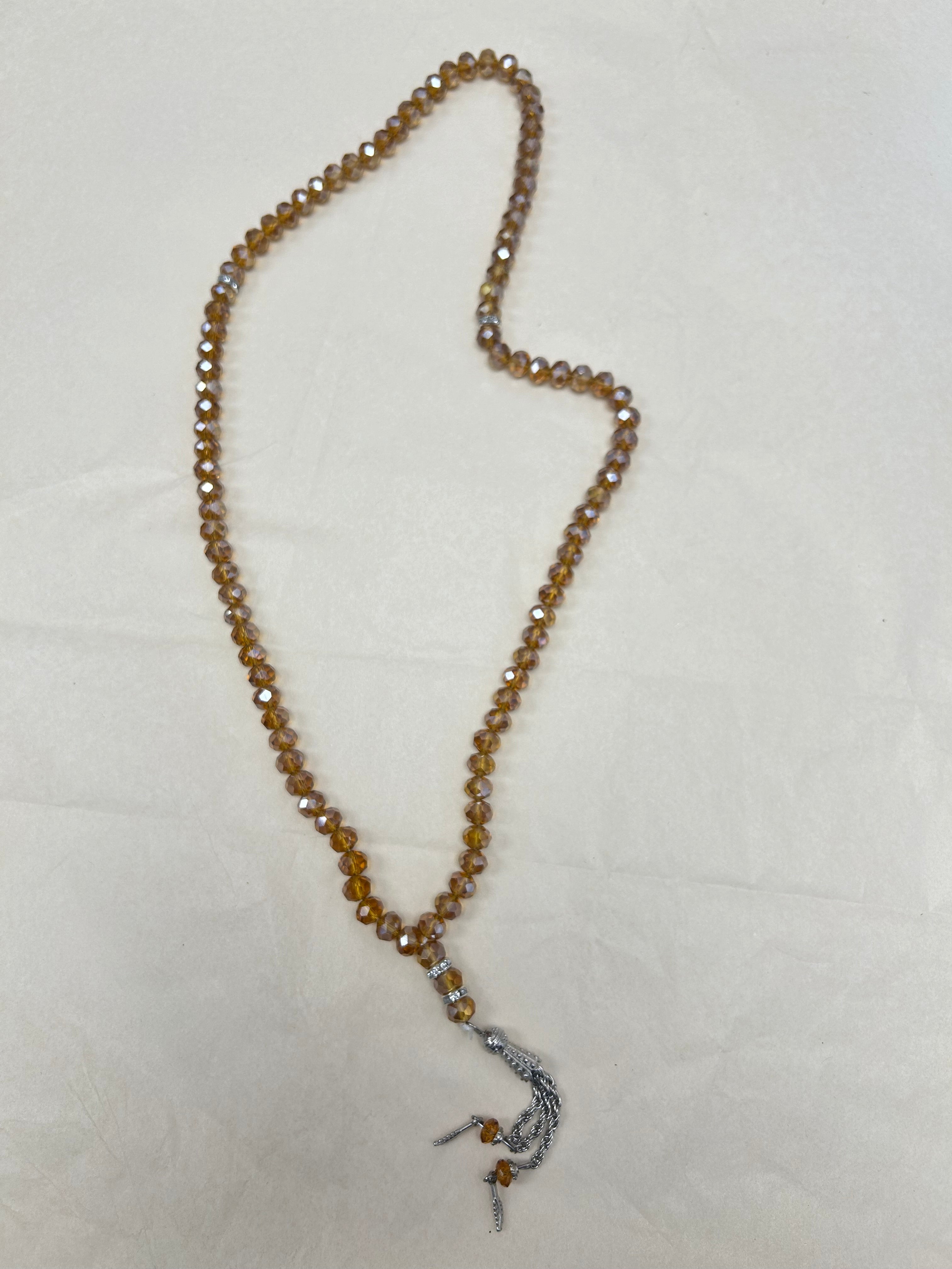 Tasbih de oración dorado con plateado