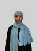 Hijab jersey premium bouclé bleu