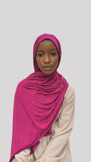 Hijab simple de jersey dark pink