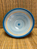 Cuenco grande artesano azul/naranja 20cm