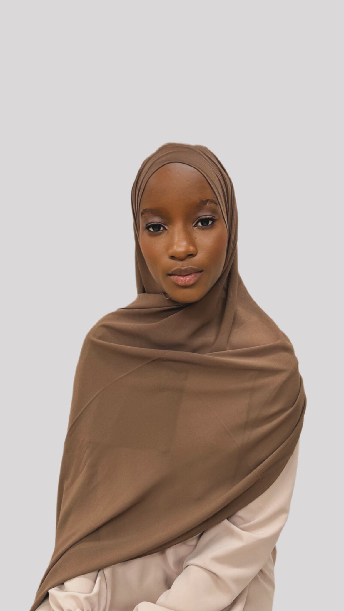 Hijab chiffon soft brown