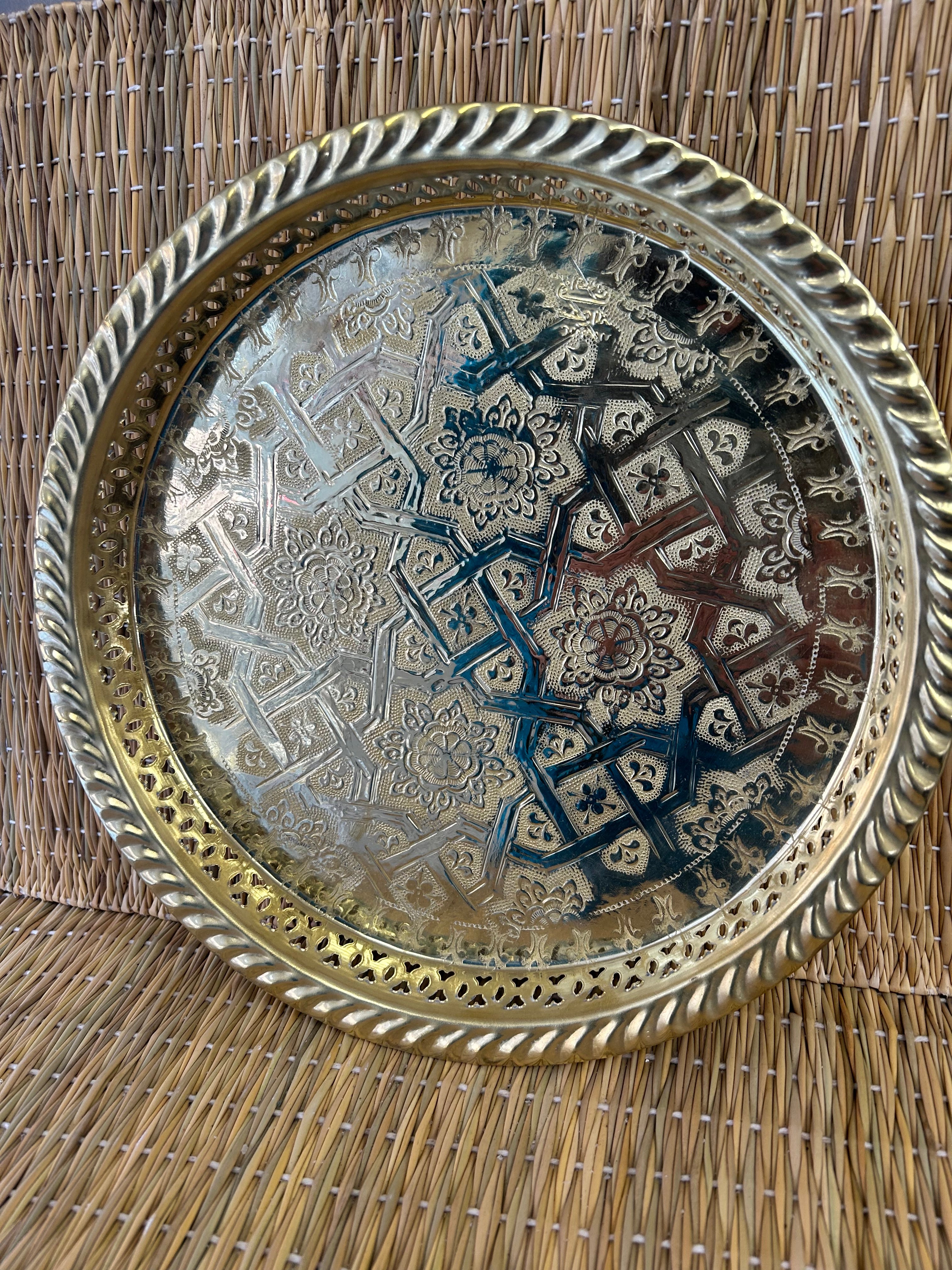 Bandeja dorada de bronce Nhas 26,5cm