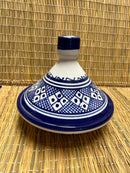 Tajine mediano azul artesano Fez 16,5cm de diámetro